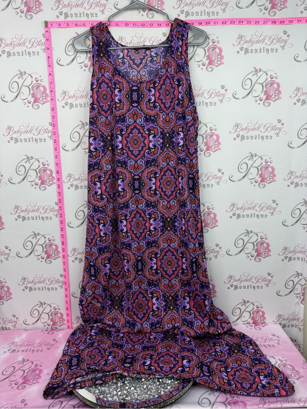 Just Love dress long Purple and Orange Printed Maxi Dress